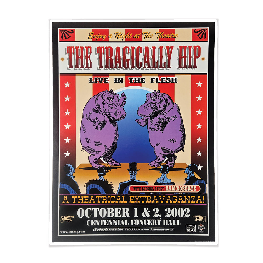 The Tragically Hip VINTAGE POSTER Live October 1 & 2, 2002 at Centennial Concert Hall