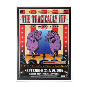 The Tragically Hip VINTAGE POSTER Live September 25 & 26, 2002 at Jubilee Auditorium, Edmonton