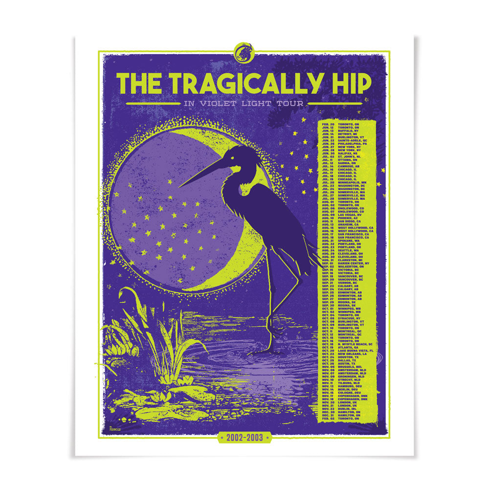 The Tragically Hip In Violet Light Re-imagined Poster